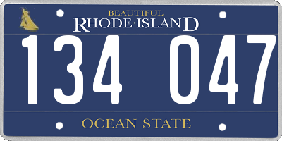 RI license plate 134047