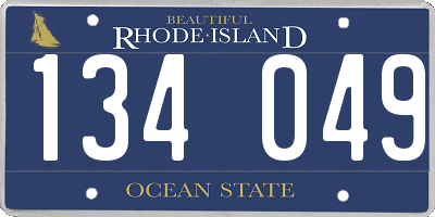 RI license plate 134049
