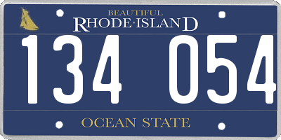 RI license plate 134054