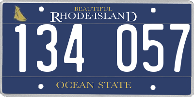 RI license plate 134057