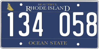 RI license plate 134058