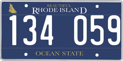 RI license plate 134059