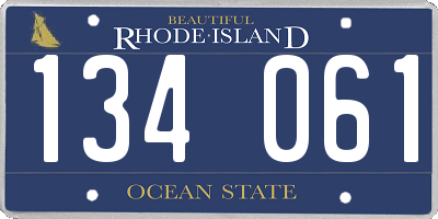 RI license plate 134061
