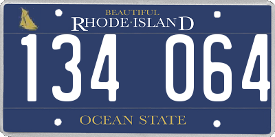RI license plate 134064