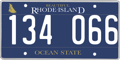 RI license plate 134066