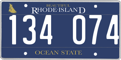 RI license plate 134074