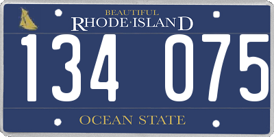 RI license plate 134075