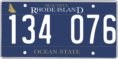 RI license plate 134076
