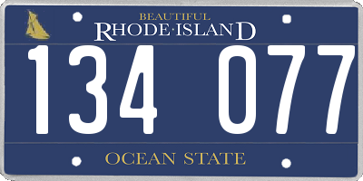RI license plate 134077