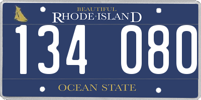 RI license plate 134080