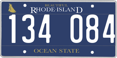 RI license plate 134084