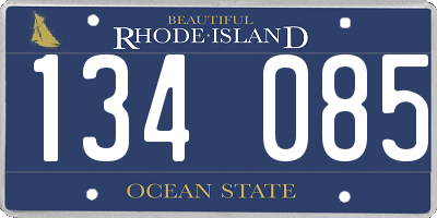 RI license plate 134085