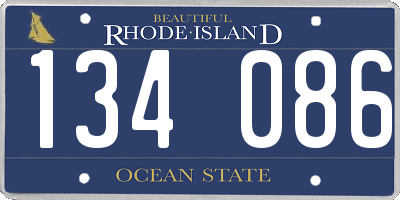 RI license plate 134086