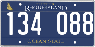 RI license plate 134088