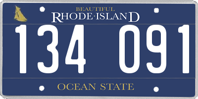 RI license plate 134091