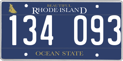 RI license plate 134093