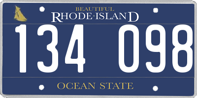 RI license plate 134098