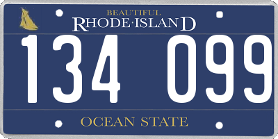 RI license plate 134099