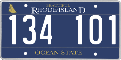 RI license plate 134101