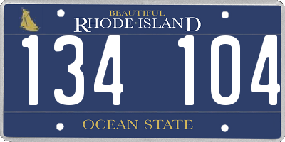RI license plate 134104