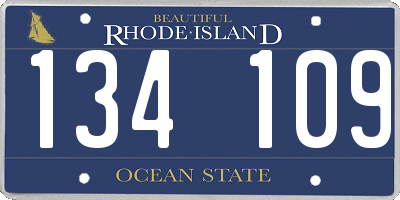 RI license plate 134109