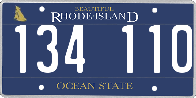 RI license plate 134110