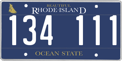 RI license plate 134111