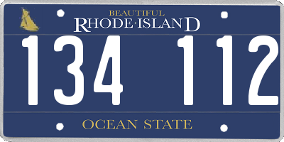 RI license plate 134112