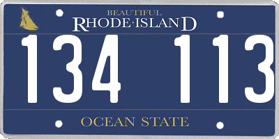 RI license plate 134113