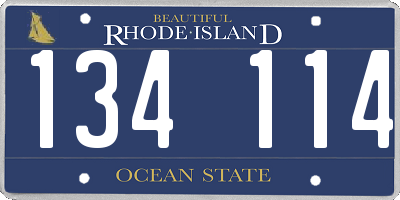 RI license plate 134114