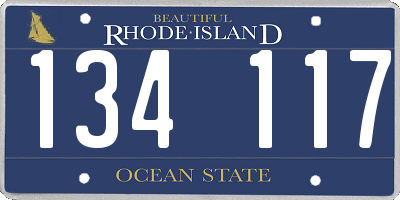 RI license plate 134117