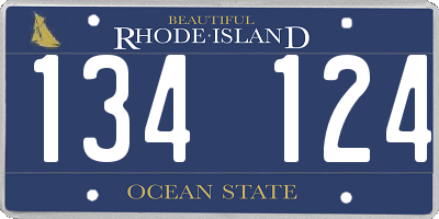 RI license plate 134124
