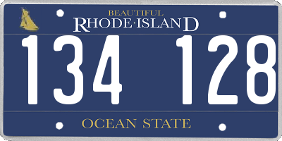RI license plate 134128