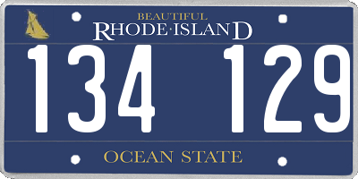 RI license plate 134129