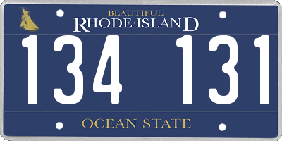 RI license plate 134131