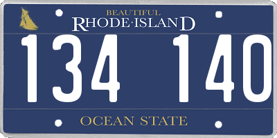 RI license plate 134140