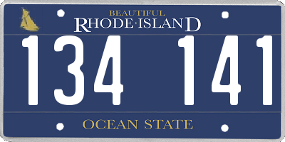 RI license plate 134141