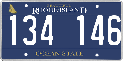 RI license plate 134146