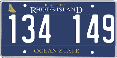RI license plate 134149