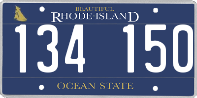 RI license plate 134150