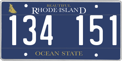 RI license plate 134151