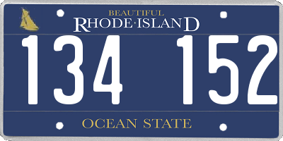 RI license plate 134152