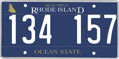 RI license plate 134157