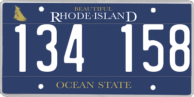 RI license plate 134158