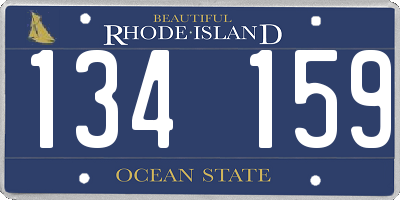 RI license plate 134159
