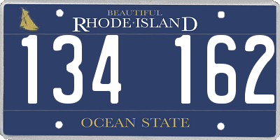 RI license plate 134162