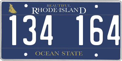 RI license plate 134164