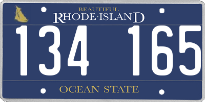 RI license plate 134165