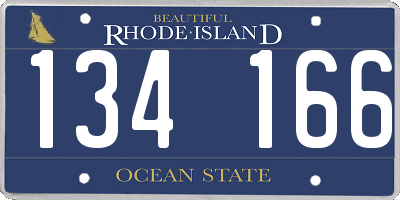 RI license plate 134166