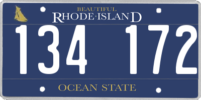 RI license plate 134172